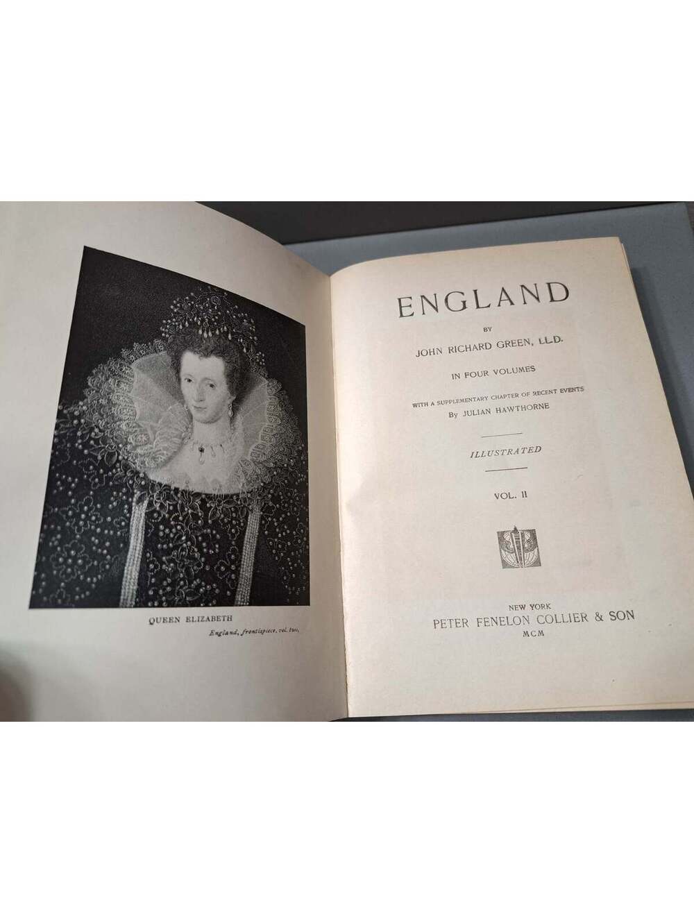 Vintage 1900 Illustrated 'England' Vol II by John Richard Green LLD